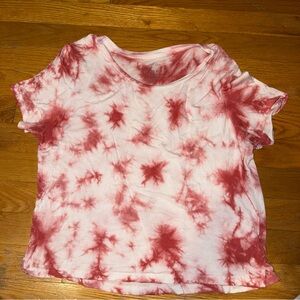 Red Tie-Dye Crop Top